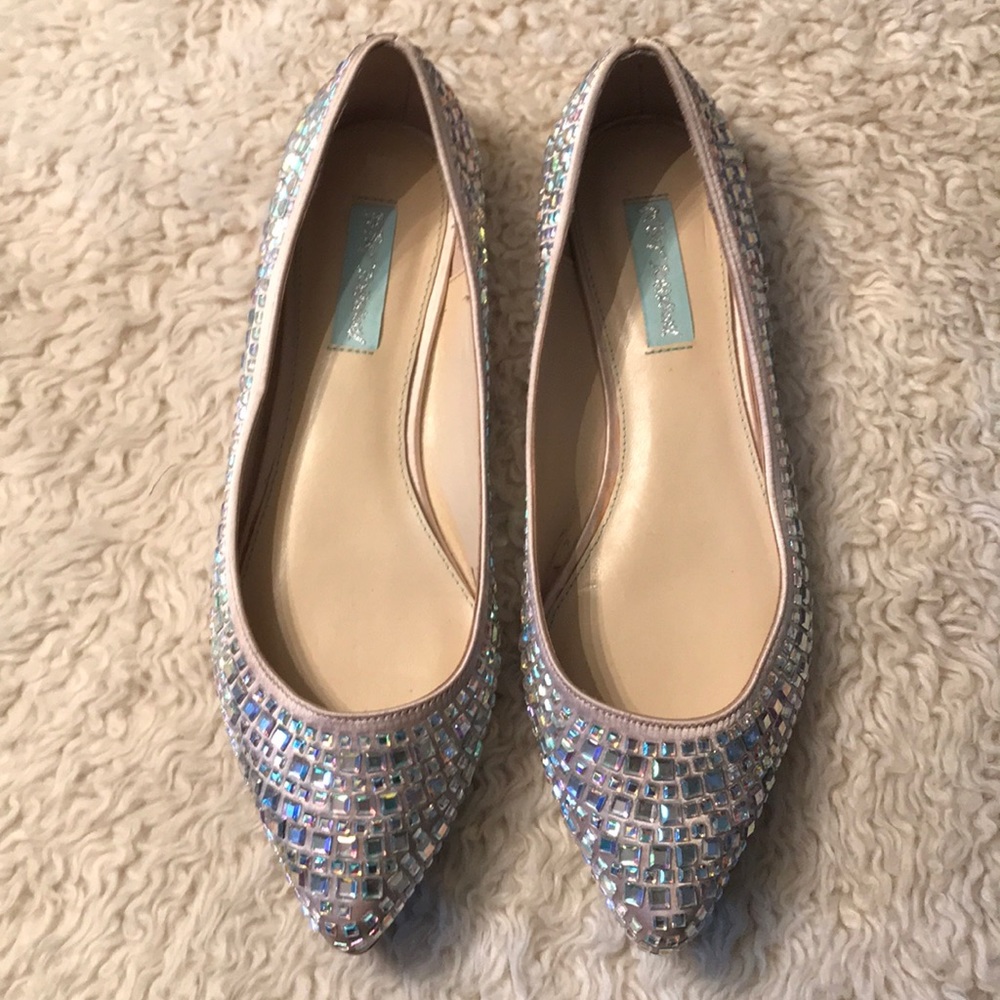 Betsey Johnson Rhinestone Flats